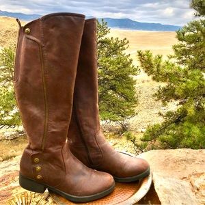 BARETRAPS | Riding-Style Zip-Calf Boot Brown With Brass/Gold Accents 8.5 8 1/2 M